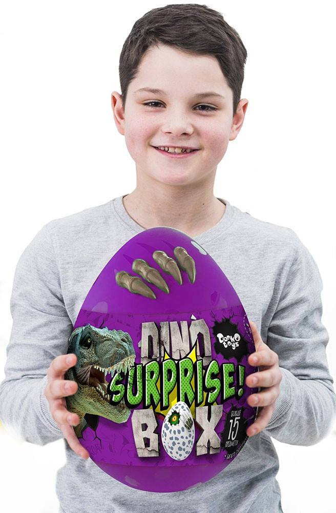 

Яйцо Динозавра Danko Toys Dino BOX 30 см 15 сюрпризов Фиолетовый