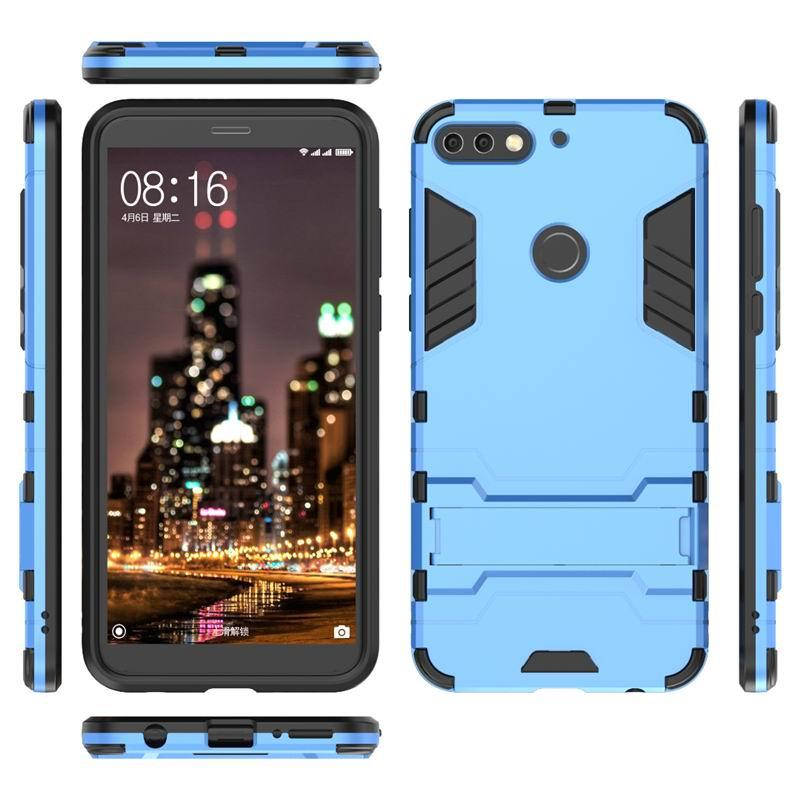 

Чехол противоударный Transformer для Huawei Y7 Prime 2018 (6 цветов) голубой
