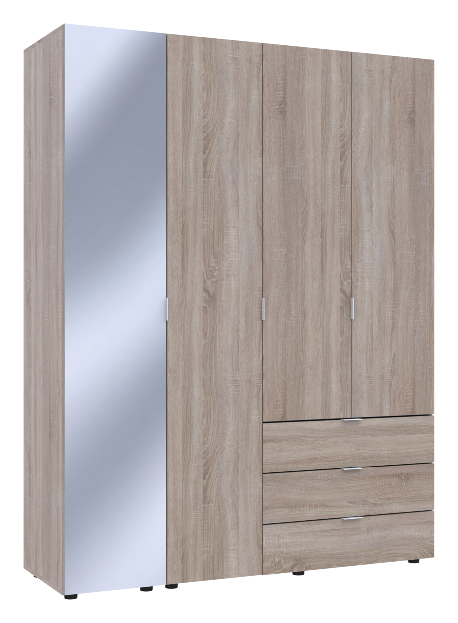 Шафа для одягу Doros Гелар Дуб сонома 3ДСП/Дзеркало 155х49.5х203.4 (42002159) 5