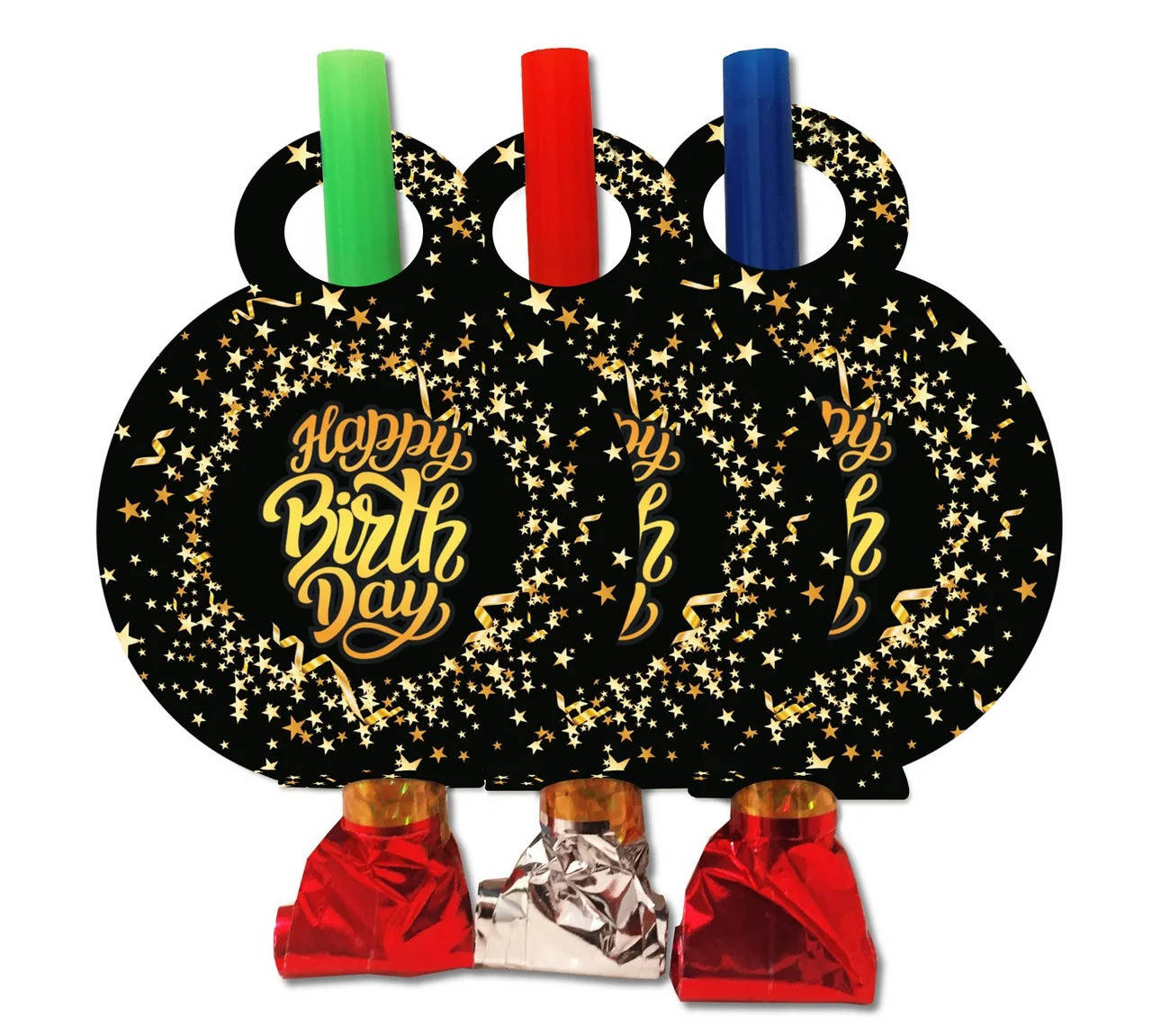 

Язычок-гудок карнавальный "Happy Birthday звёзды ", 6 шт