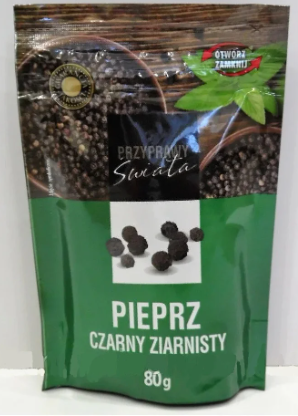 

Перец черный горошек Przyprawy Swiata Pieprz Czarny Ziarnisty 80 г Польша