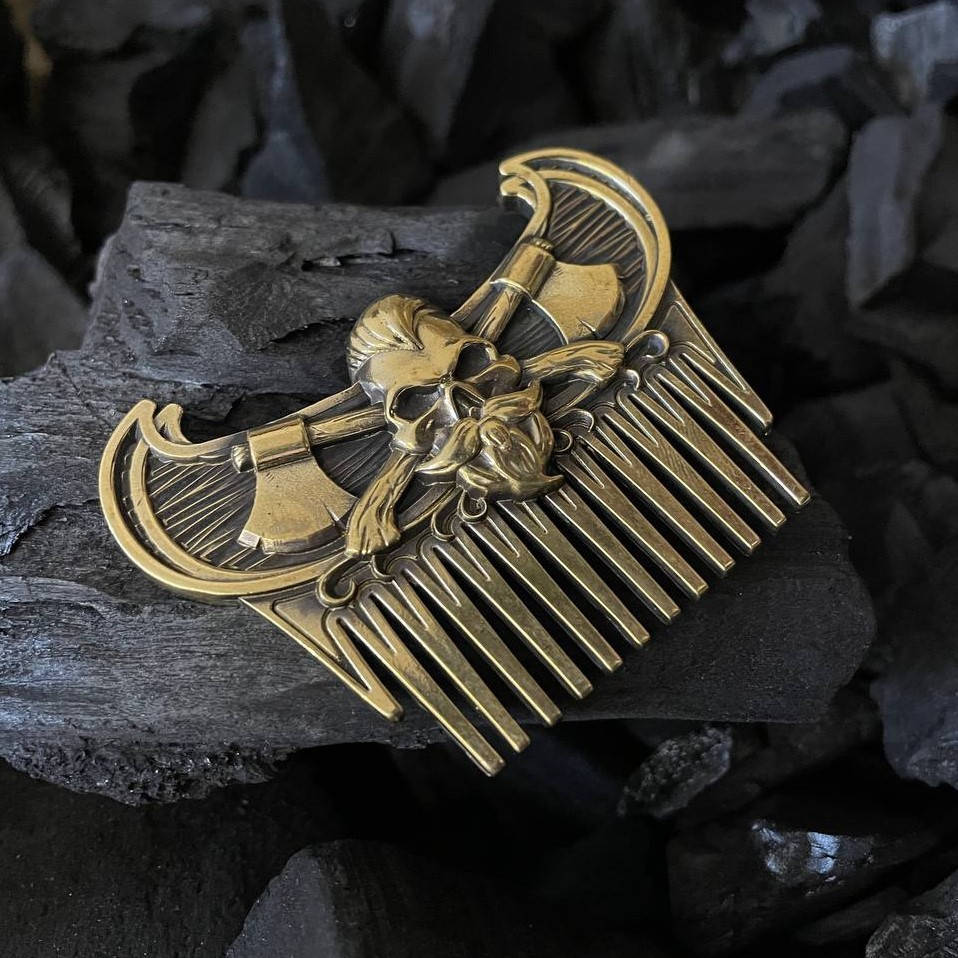 

Расческа для бороды из латуни Gorillas Accessories, Золотистый