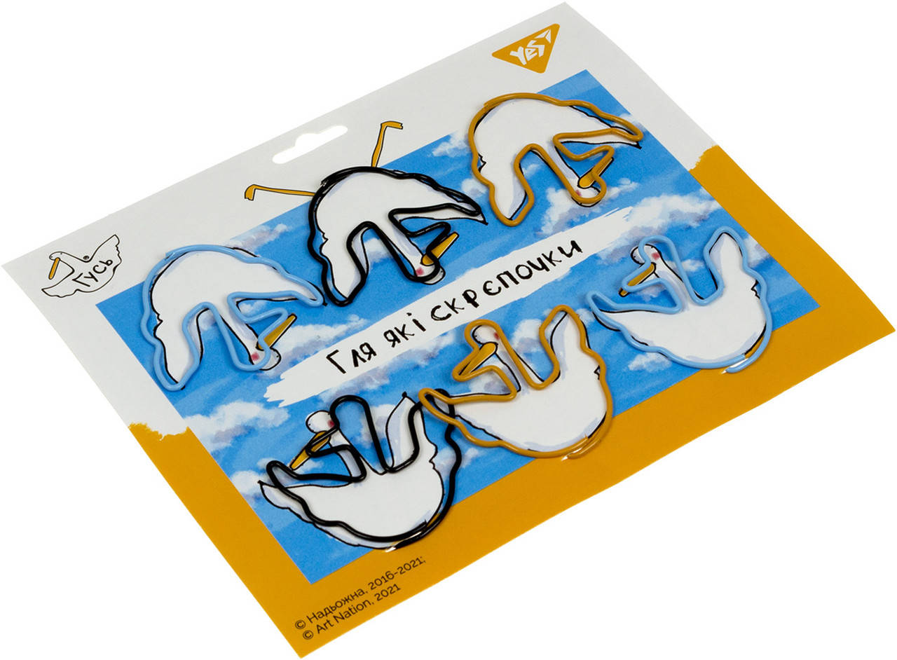 

Скріпки "Yes" Гусь №140187 (6шт) фігурні(24)