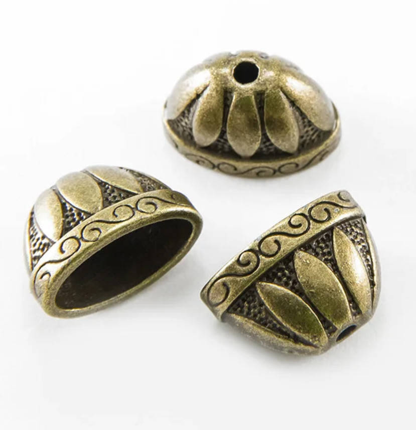 

Колпачок концевик для бус металлический бронза 14х20х12 мм