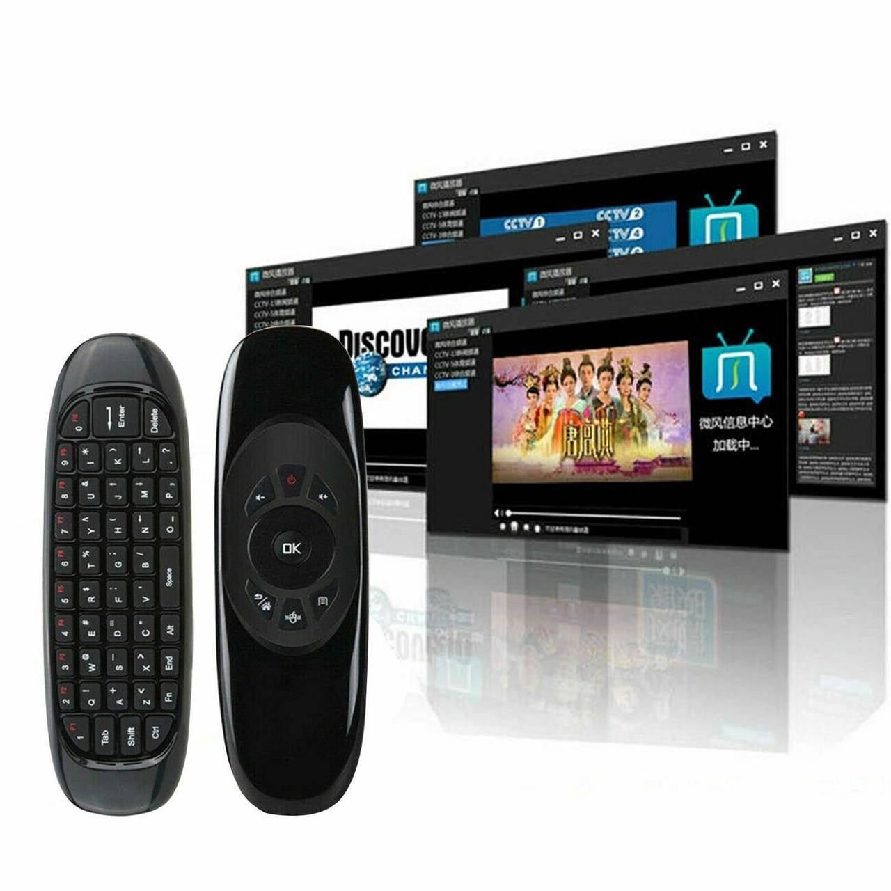 

Пульт + беспроводная мышь + клавиатура Air mouse с гироскопом и аккумулятором (Android, Windows, Smart TV)