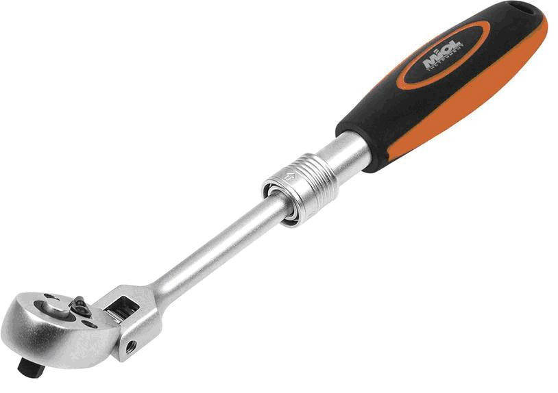 

Рукоятка с храповым механизмом (трещотка) раздвижная 3/8'' 72 зубца MIOL 58-194