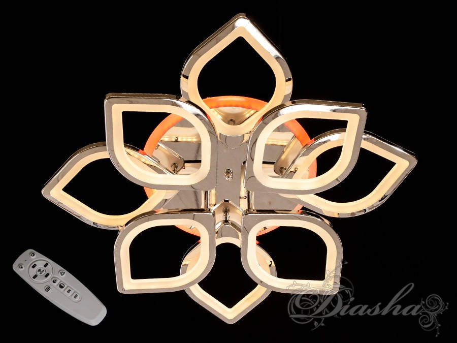 

Потолочная люстра с диммером и LED подсветкой, цвет хром S8073/4+4HR LED 3color dimmer