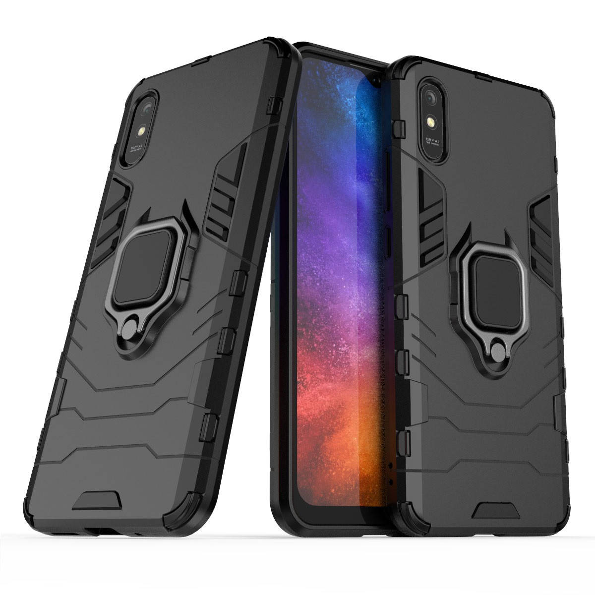 

Чехол Iron Ring для Xiaomi Redmi 9A бронированный бампер Black