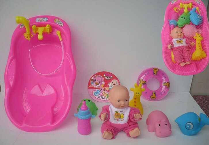 

Пупс с ванночкой в сетке /96-2/ (YD134-7-8-10)