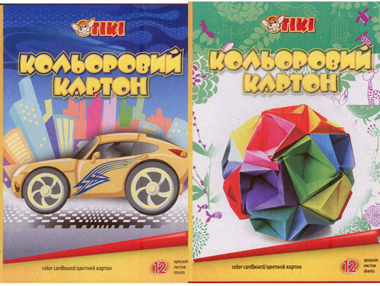 

Картон цветной А4. Набор 12 листов. 50901-ТК Tiki