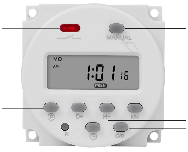 

Реле времени 220В 16A программируемое недельное интервальное