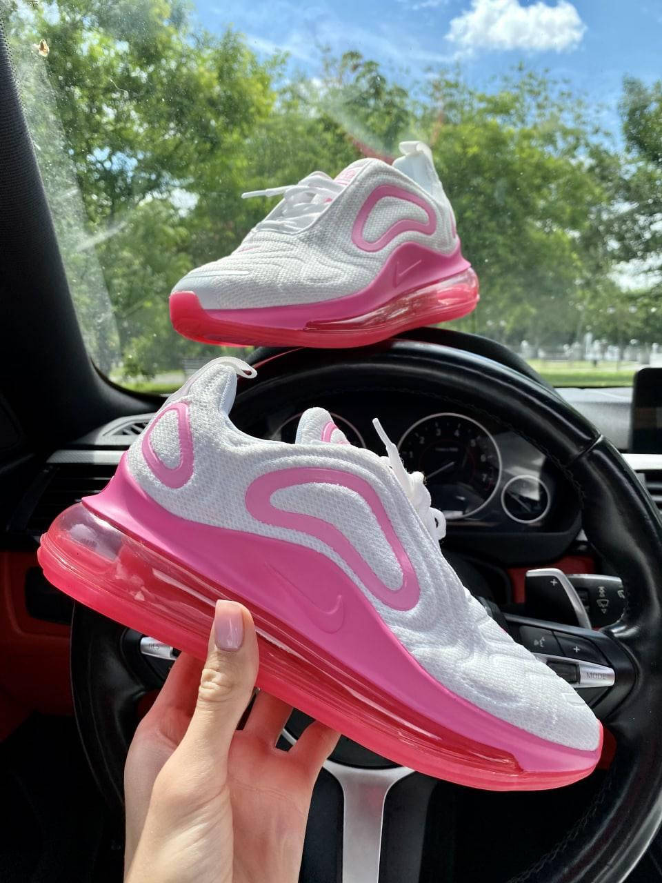 

Женские кроссовки nike air max 720 white pink, Красный