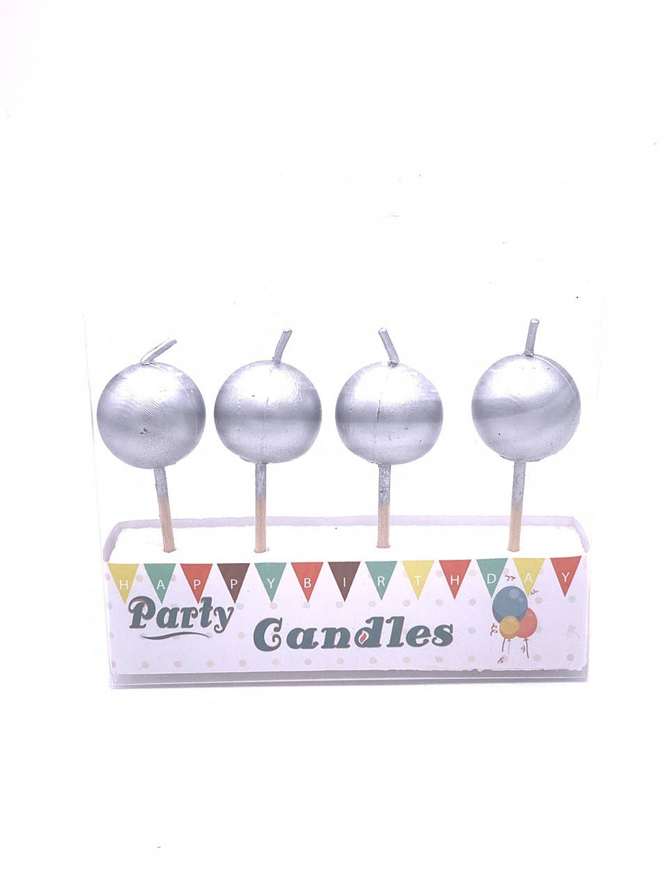 

Свечи в торт "Бомбочки" Серебро (4шт.)