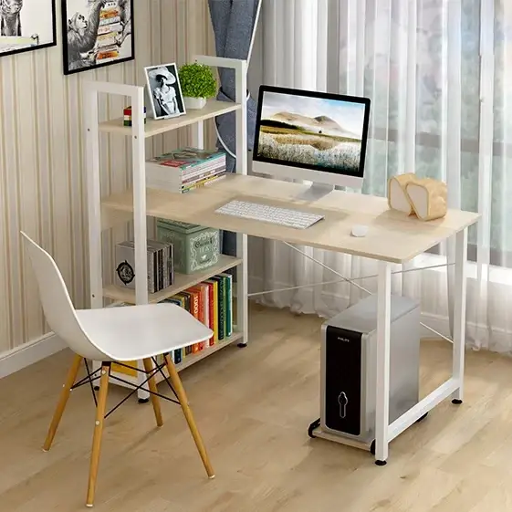 

Компьютерный стол VALENCY в стиле Loft Стол Для компьютера письменный с полкой Лофт, Белый
