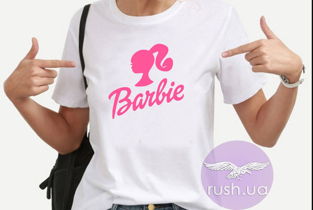 

Женская футболка с принтом Barbie, Барби 42, Белый