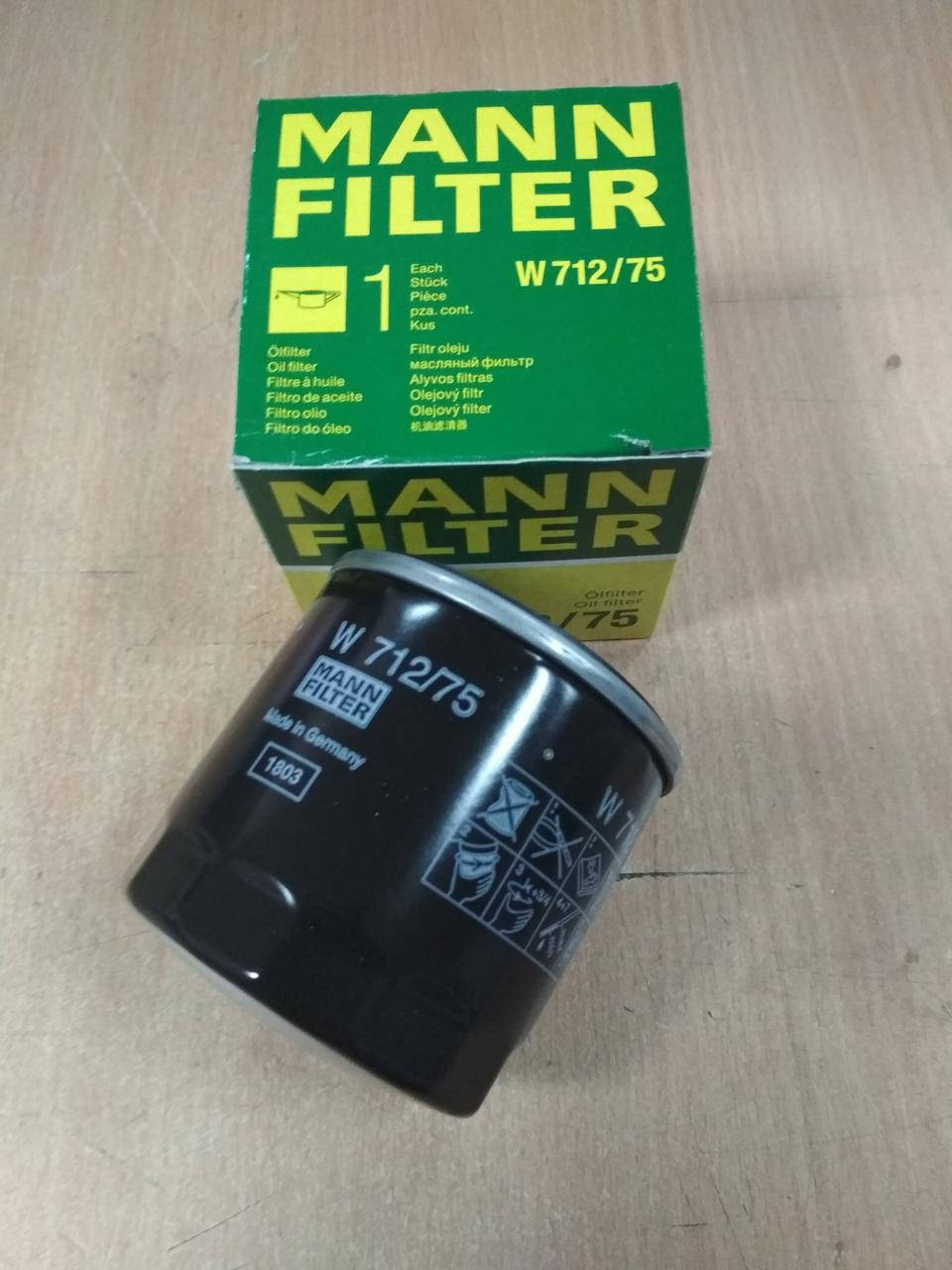 

Фильтр масляный DAEWOO Lanos, Nexia, Nubira 1.4-1.6 1997>, CHEVROLET Aveo 1.4-1.5 "MANN" W712/75 - Германия