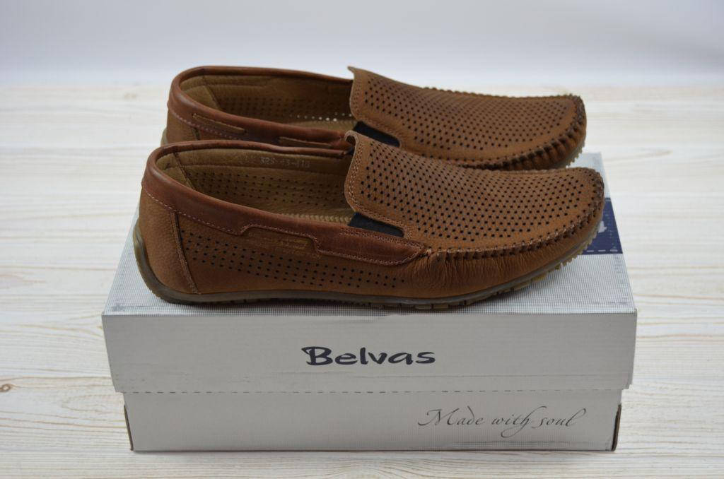 

Туфли-мокасины мужские Belvas 325-44 коричневые нубук