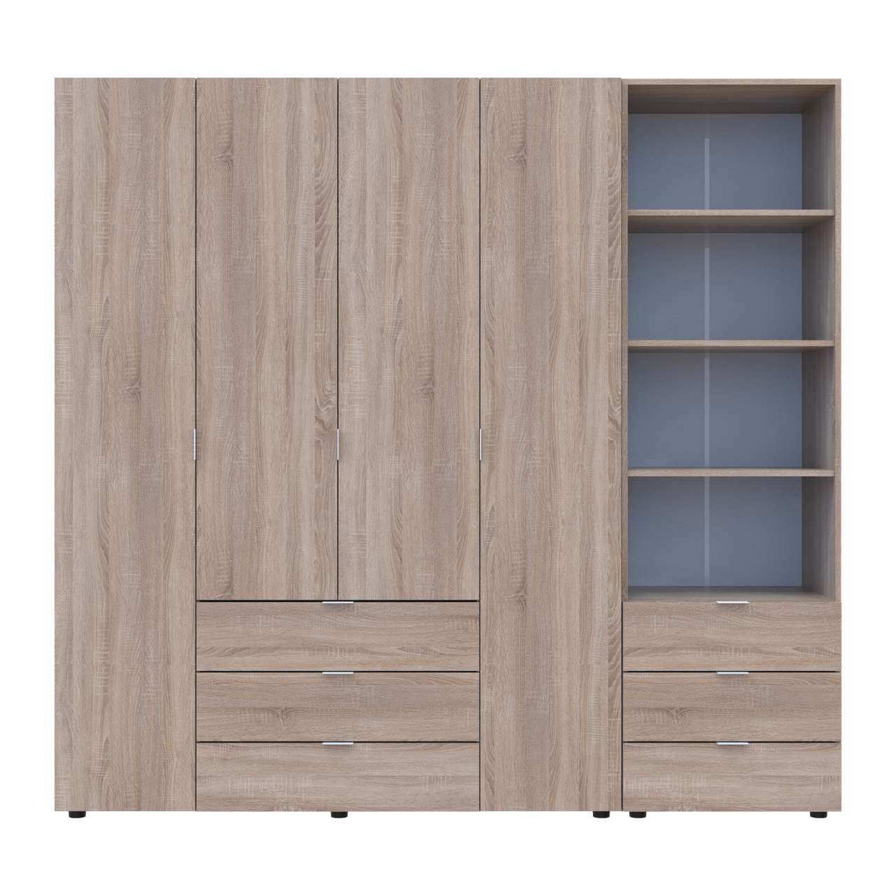 Шафа для одягу Doros Гелар Дуб сонома 4ДСП з пеналом 215х49.5х203.4 (42005182) 4