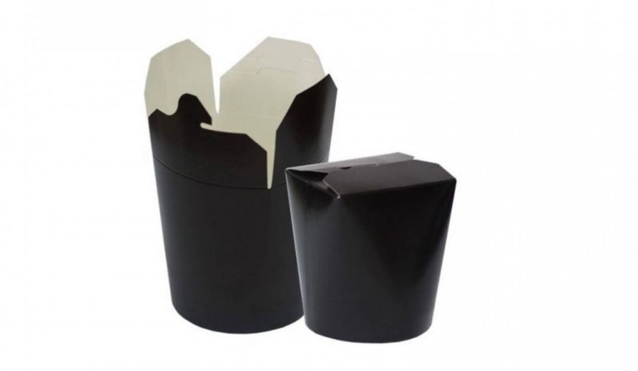 

Упаковка для лапши вок черная с белым и круглым дном 500 мл d=82 мм h=90 мм 50 шт/уп