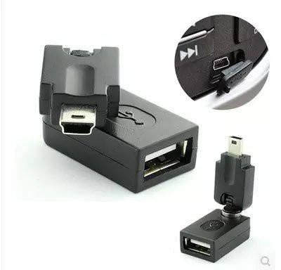 

Переходник 360* USB to Mini USB для автомагнитолы., Черный