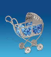 

Фигурка Сваровски с посеребрением "Детская коляска" AR-1162/ 2