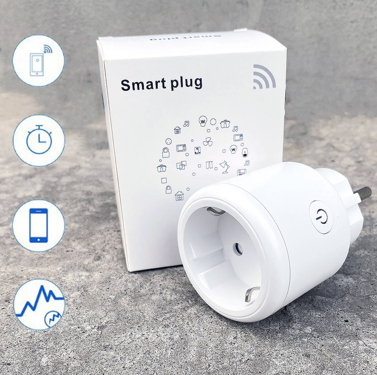 

Умная розетка на пульте управления 16А Wi smart с таймером, смарт розетка с вай фаем