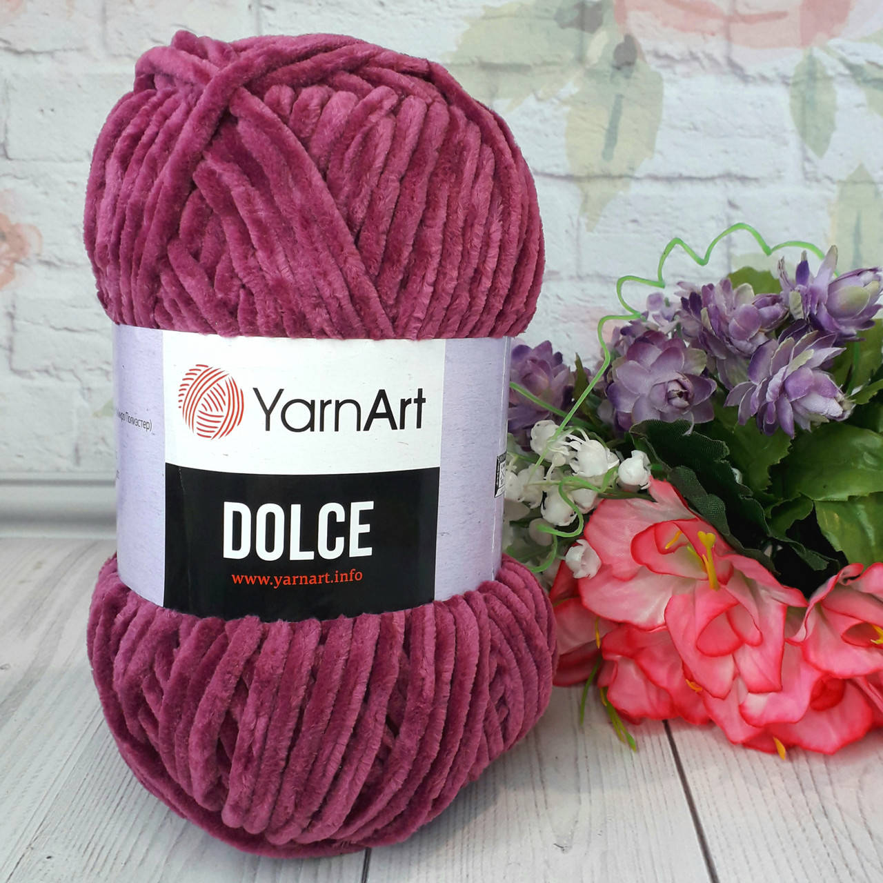 

Плюшевая пряжа YarnArt Dolce (Ярнарт Дольче), сливового цвета