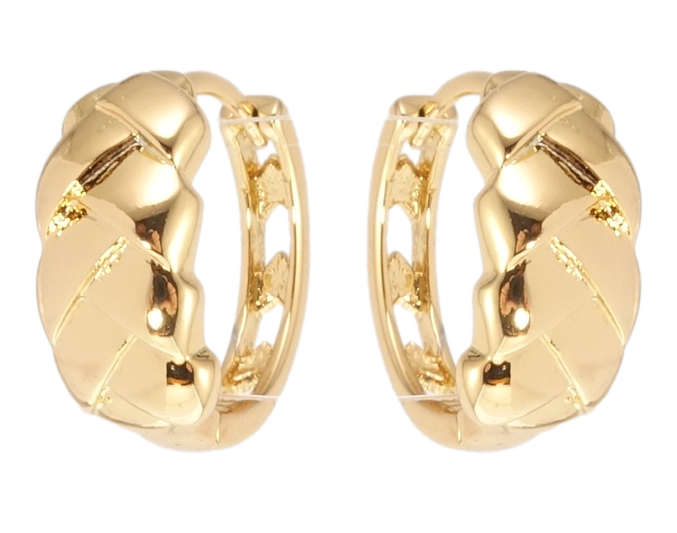 

Серьги Xuping Позолота 18K колечки "Косичка"