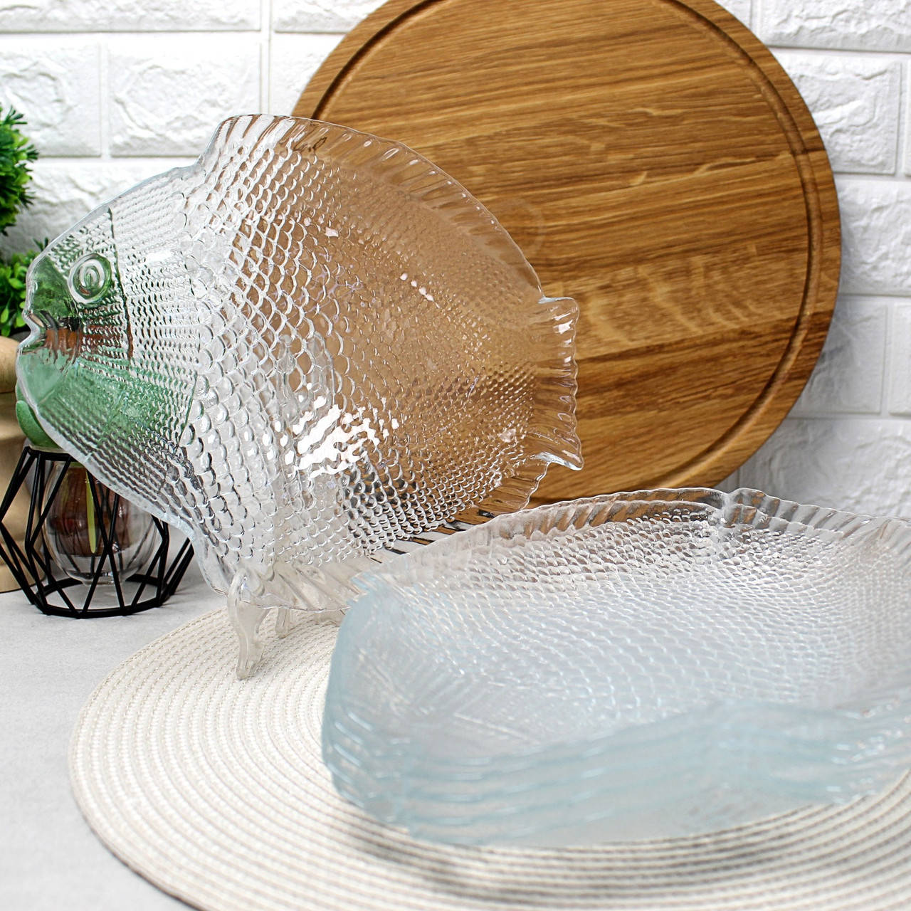 

Набор стеклянных тарелок в форме рыбы Pasabahce Марине 260х210 мм 6шт (10257), Прозрачный