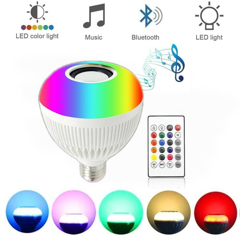 

Блютуз лампочка цветная с динамиком и пультом ДУ Buble Lamp