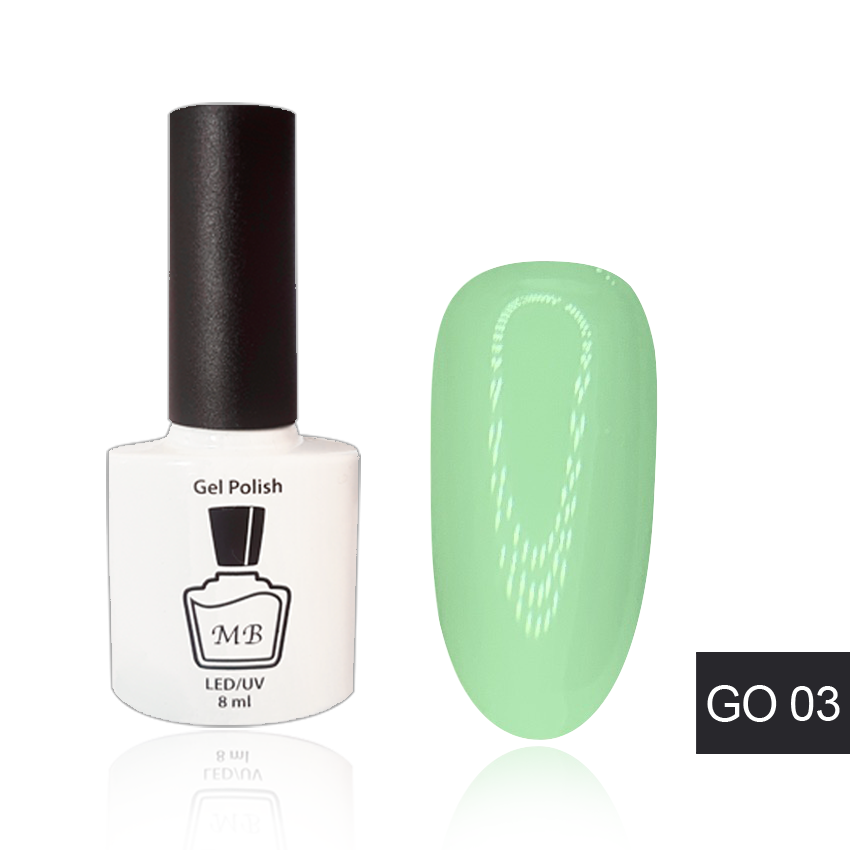 

Гель-лак MB GO-03 салатовый, зеленая мята Green Olive Collection, эмаль 8 мл