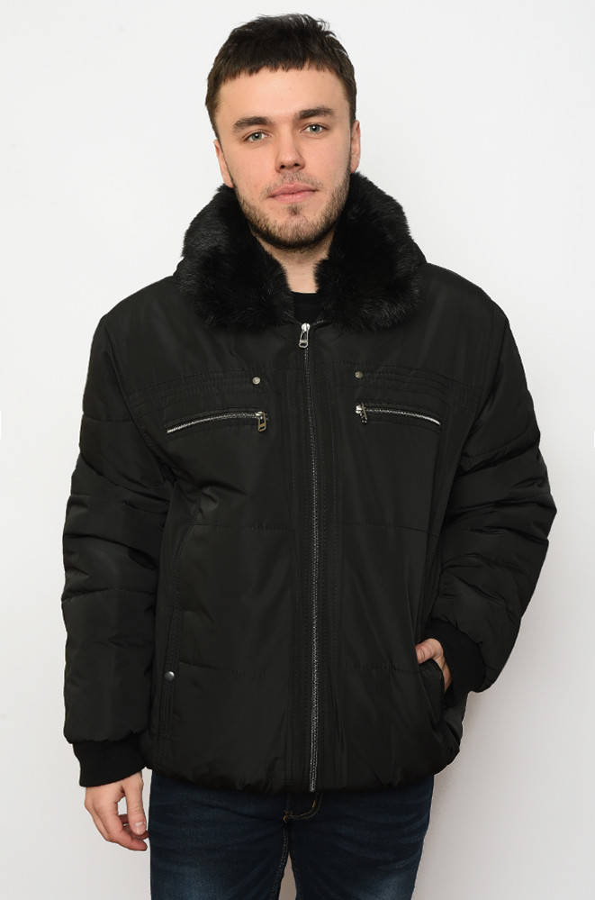 

Куртка зимняя батал мужская черная UGOS 142057T