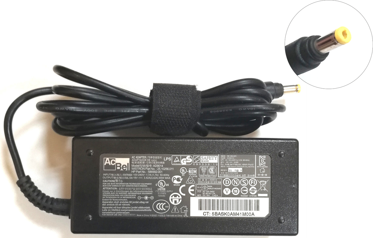 

Блок питания AcBel 65W 19V 3.42A 090539-12 (AD9014) 586992-001 4,8х1,7 мм Б/У
