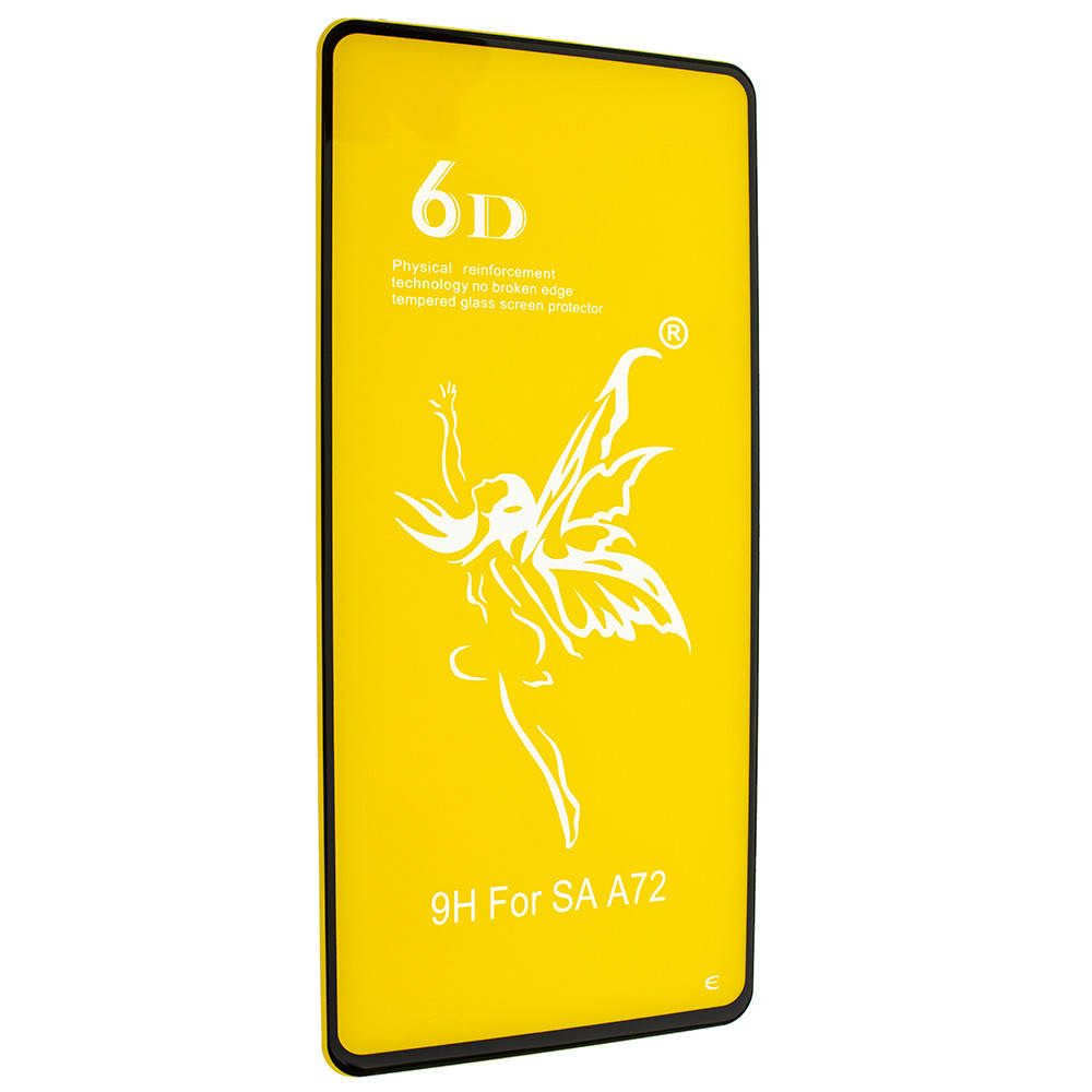

Защитное стекло для Samsung Galaxy A72 6D HQ на весь экран стекло на телефон самсунг а72 черное V7G, Черный