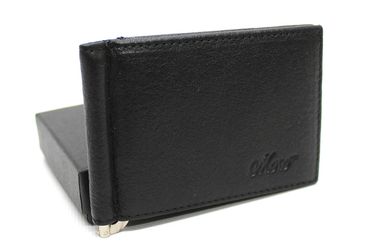 

Кожаный мужской кошелек-зажим "Moro" YR 168-25C, Черный