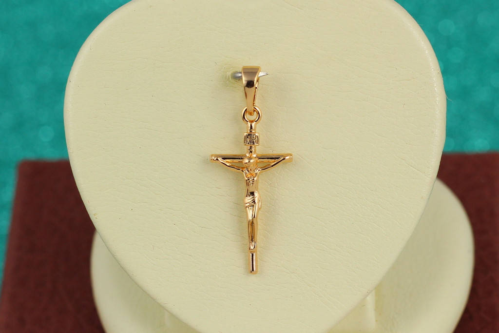 

Крестик Xuping Jewelry тонкий с распятием 2,4 см золотистый