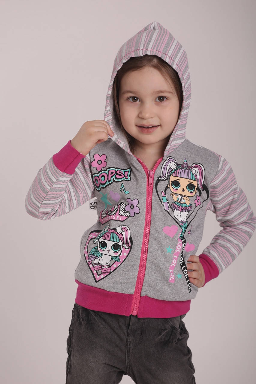 

Кофта трикотажная с начесом на молнии для девочки 30-32