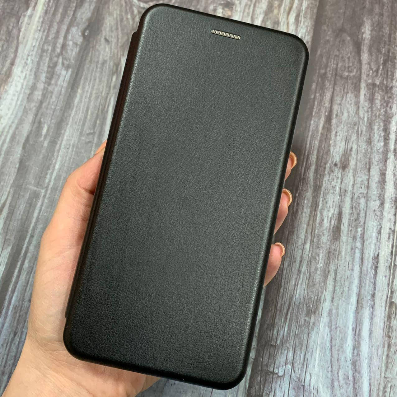 

Чехол книга для Xiaomi Redmi 9 с эко кожи с подставкой магнитом книжка на телефон сяоми редми 9 черная STN, Черный