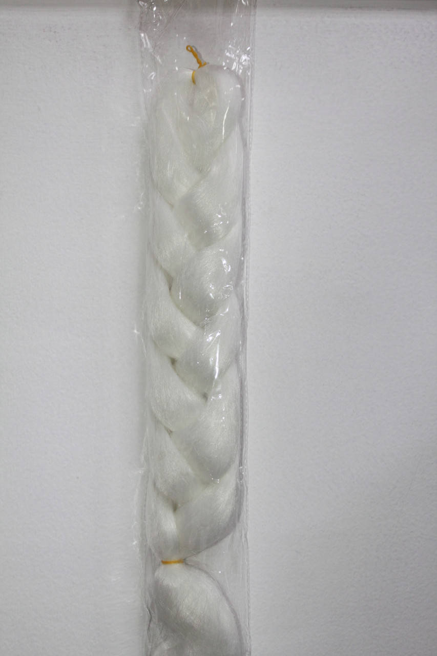 

Однотонный канекалон белый для плетения кос