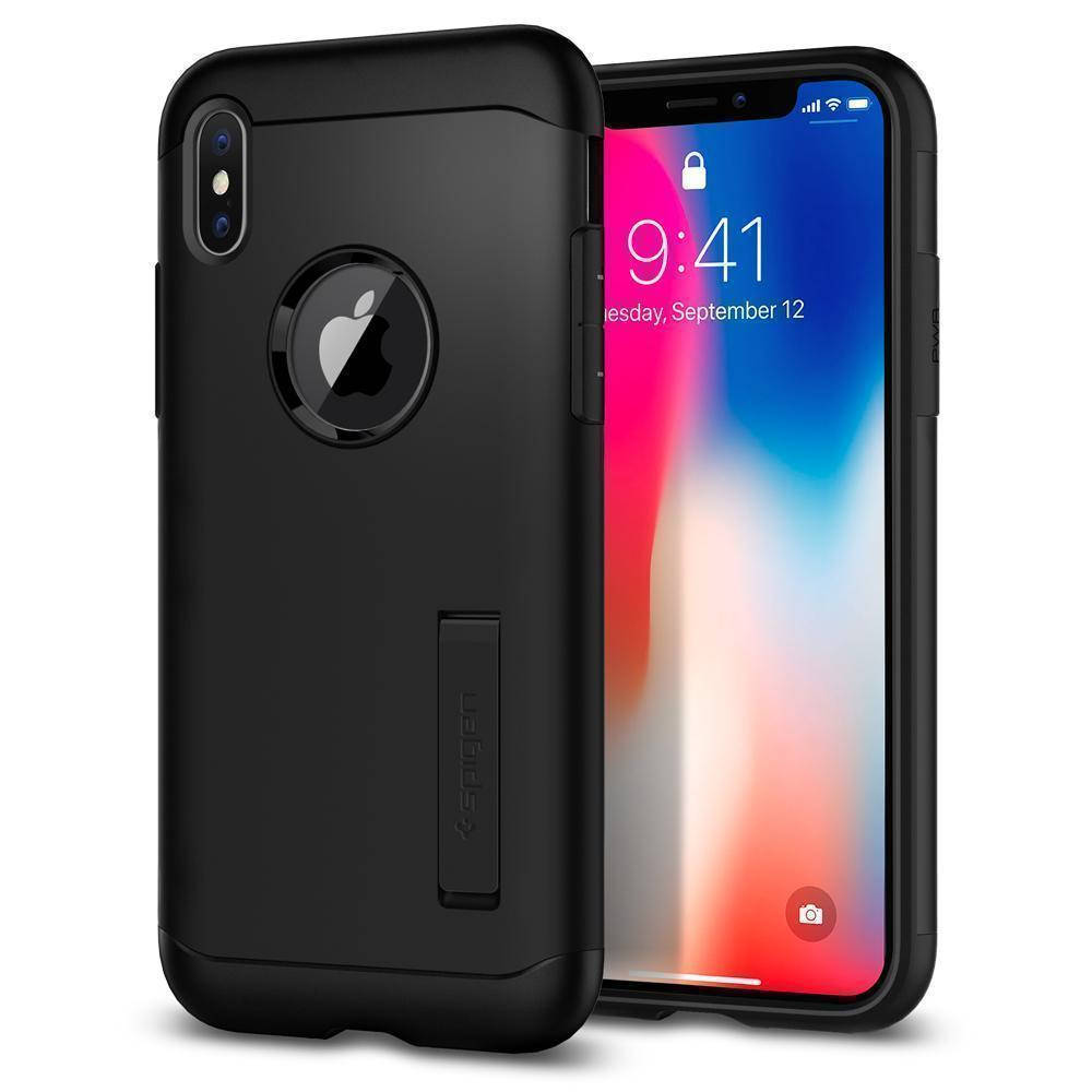 

Чехол Spigen Slim Armor для iPhone X Black (057cs22138), Черный