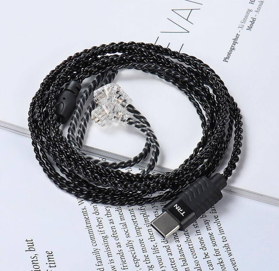 

Кабель для наушников сменный TRN A1-TC 2pin 078mm, Черный