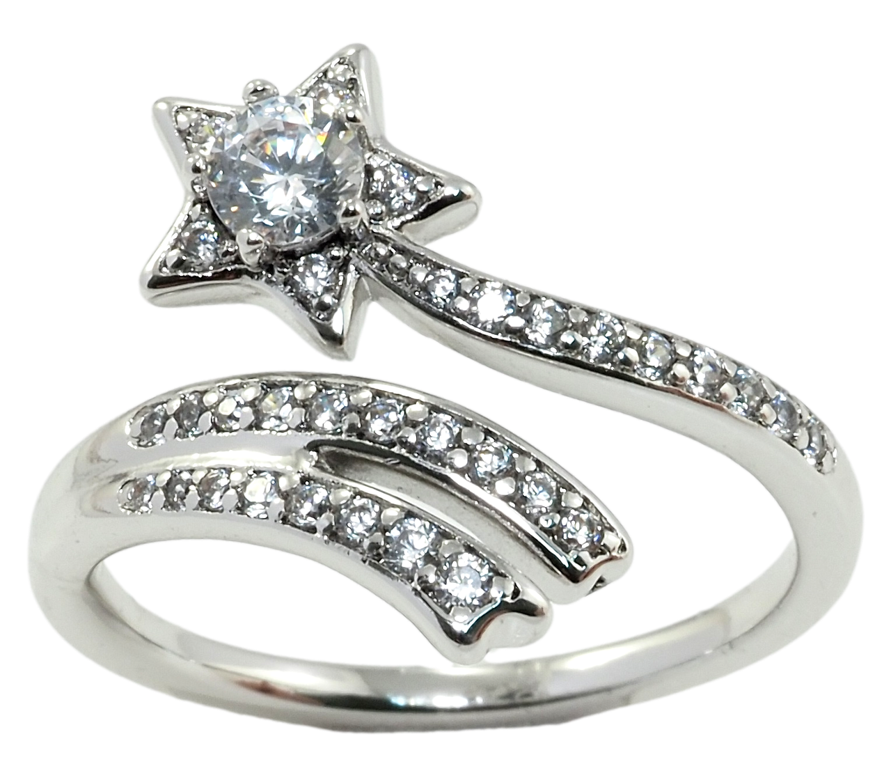 

Кольцо Xuping Родий "Падающая звезда" р.16-17,17-18