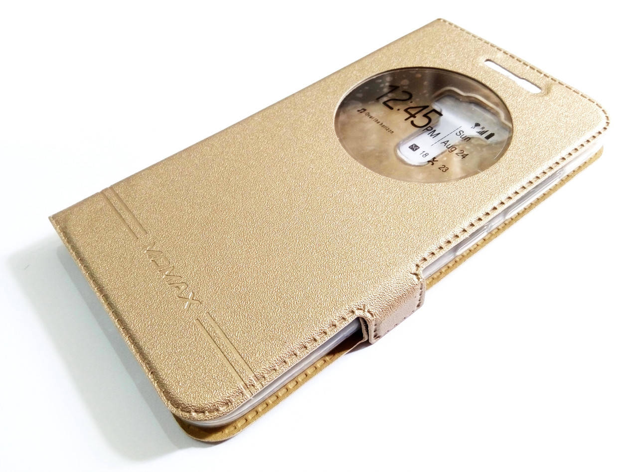 

Чехол книжка с окошком momax для Asus Zenfone 3 ZE520KL золотой