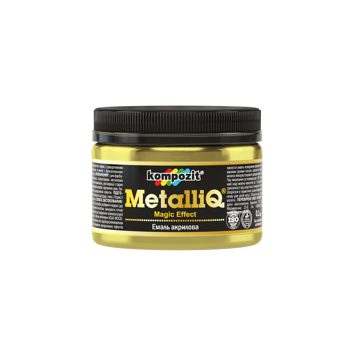 

Декоративная акриловая эмаль Kompozit Metalliq Золото, 0.1кг
