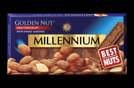 

Молочний шоколад Millennium Golden Nut з мигдалем 100г
