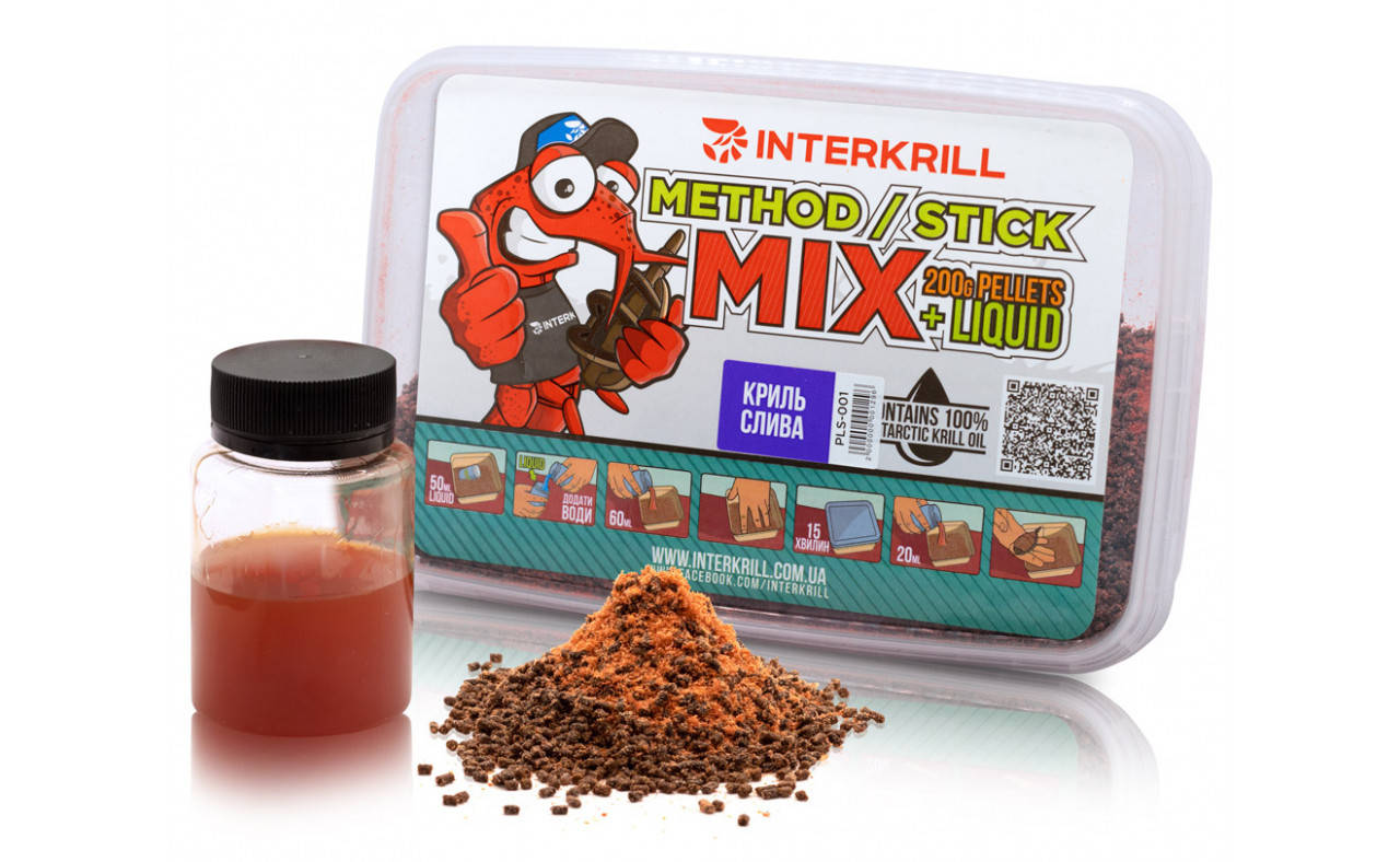 

Пеллетс Interkrill Method/Stick Mix Криль-Слива 200 г