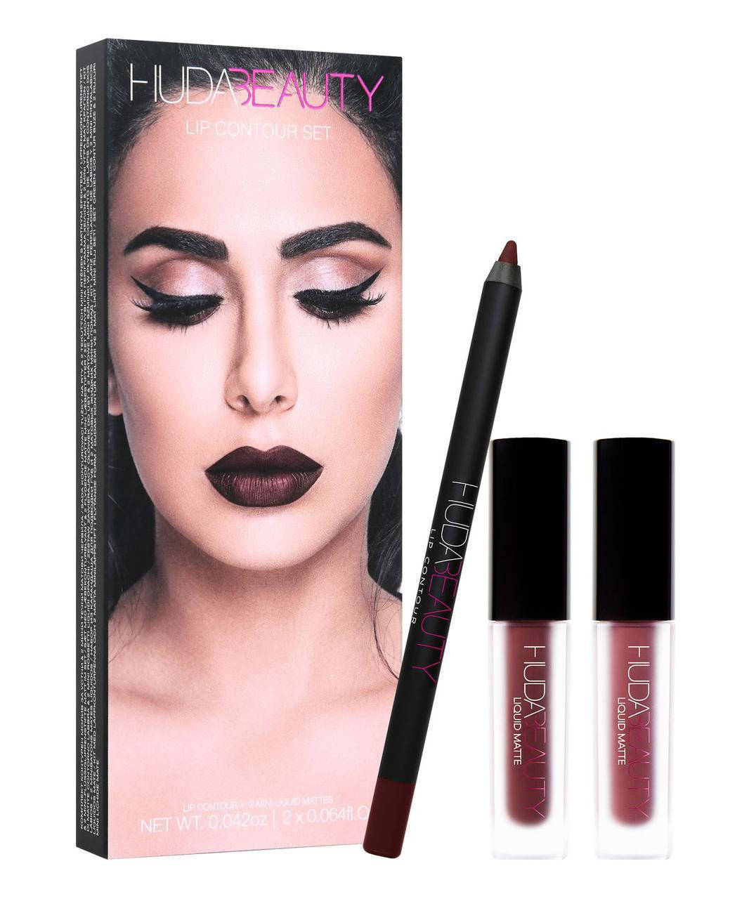 

Набор для губ Huda Beauty Lip Contour Set Карандаш (1,2г) Помада (2х1,9мл)