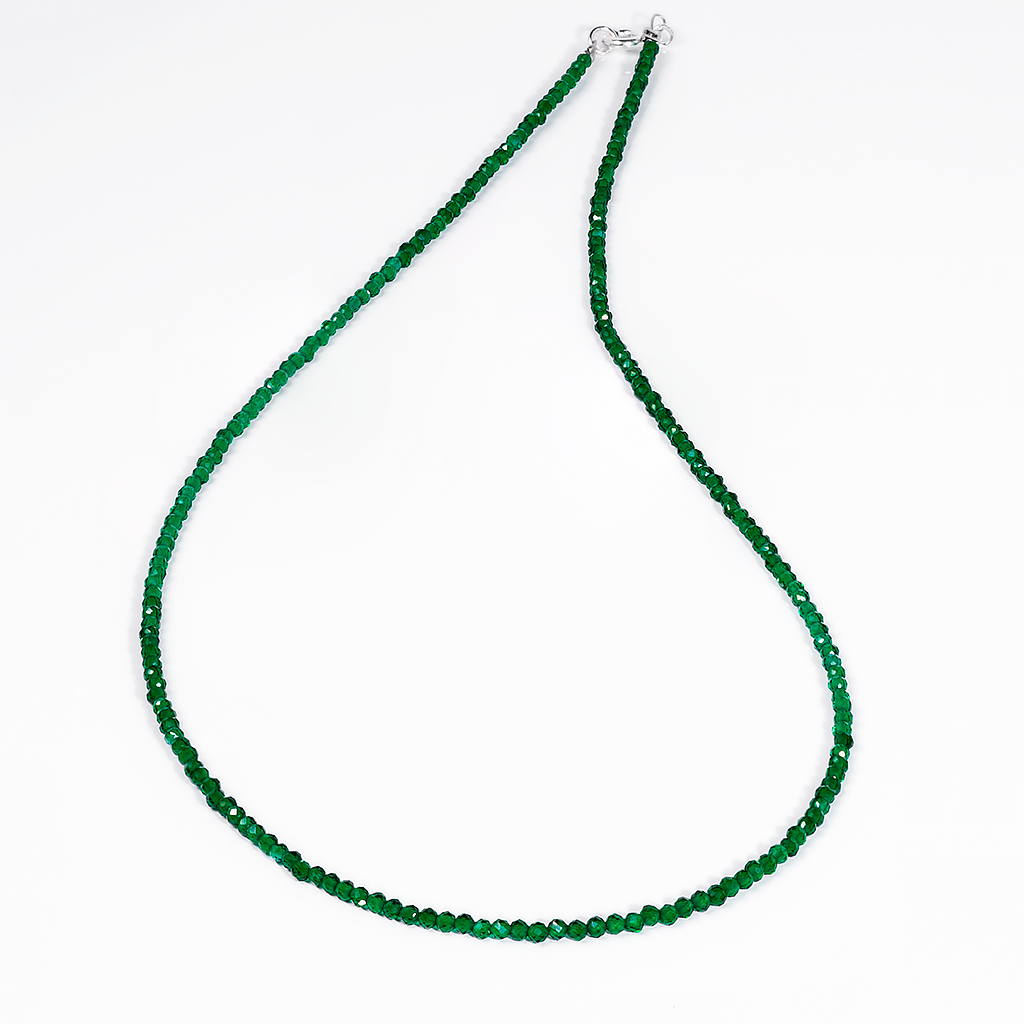 

Бусы шнурок из граненой зеленой шпинели, Ø2,0 мм., 741БСШ