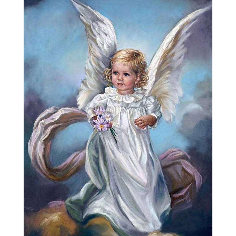 

Набор алмазная мозаика 40х50 вышивка Ангелы алмазами по номерам картины квадратными стразами полная выкладка