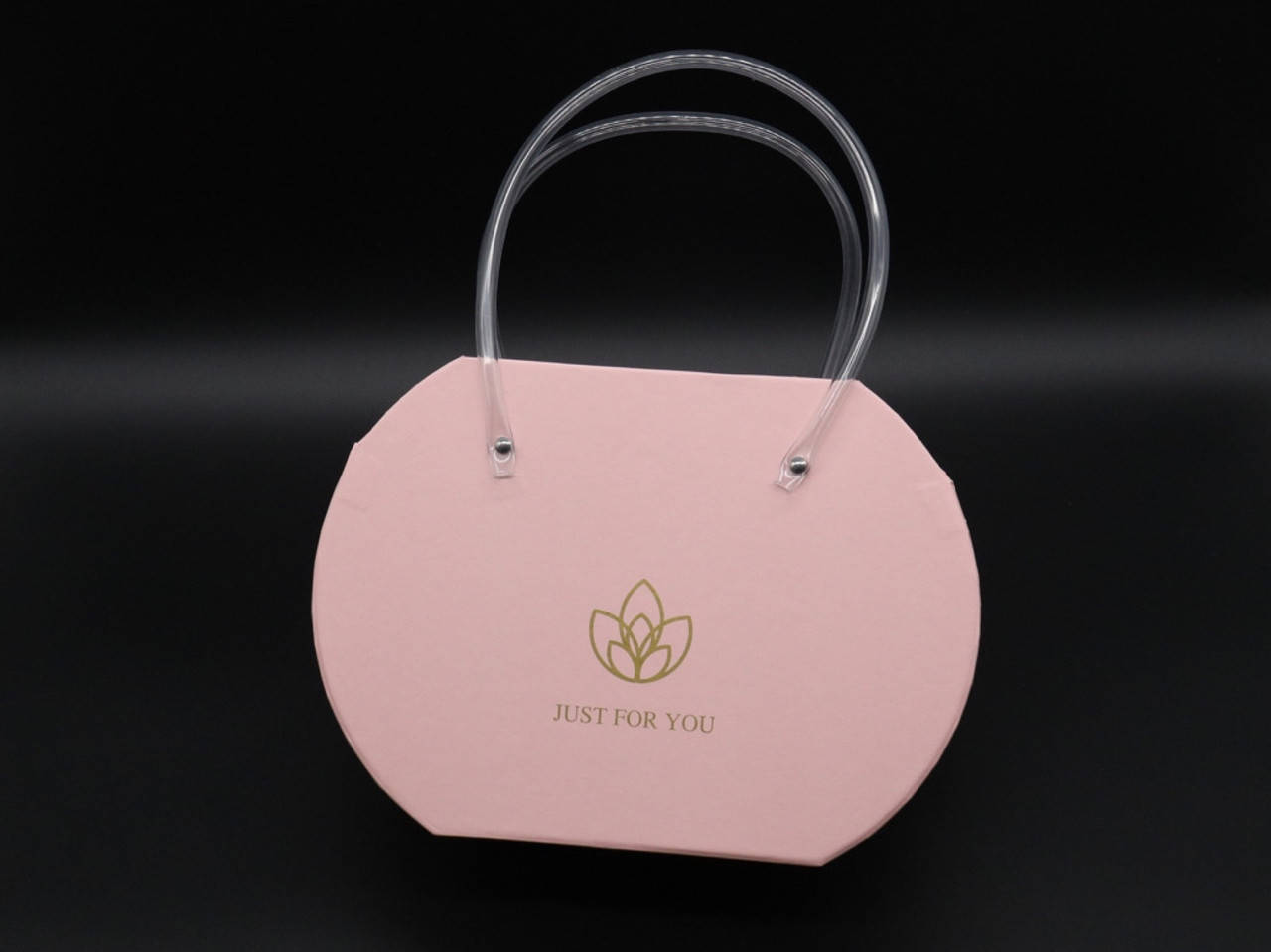 

Коробки для цветов с ручками. Цвет розовый. 22х16см